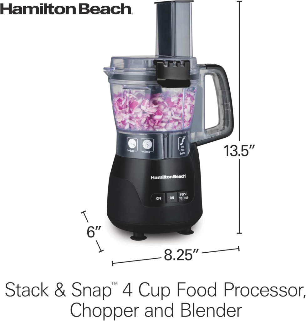 mini food processor hamilton beach stack and snap vegetable chopper