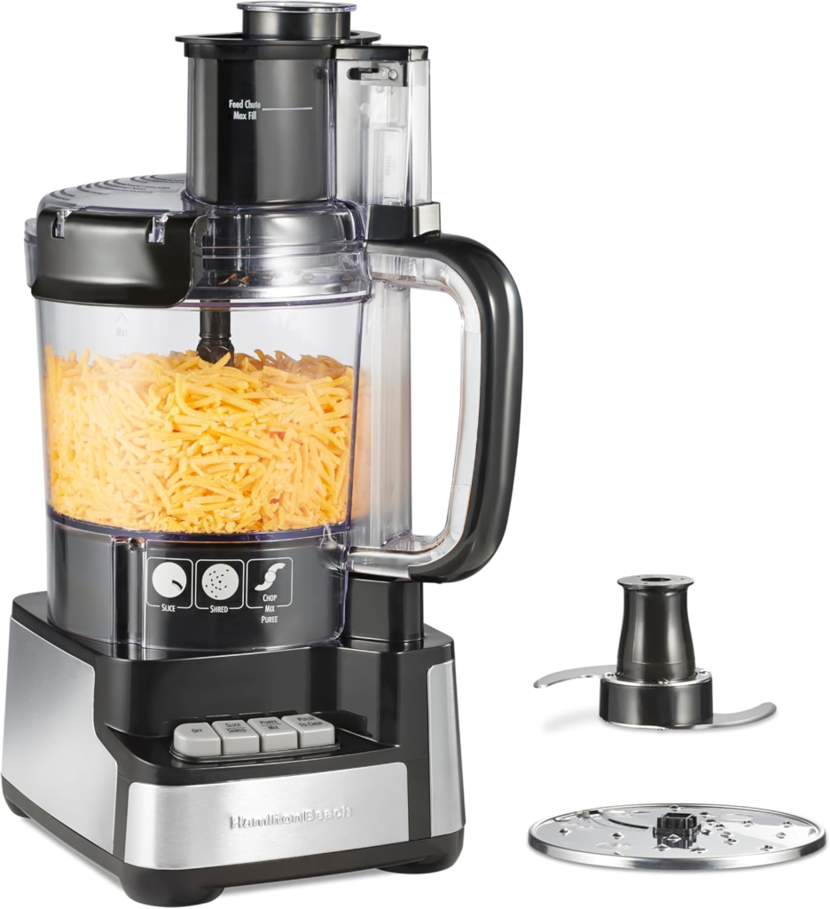 Hamilton Beach 12-Cup Food Processor – Powerful Cheese Shredder for US Kitchens