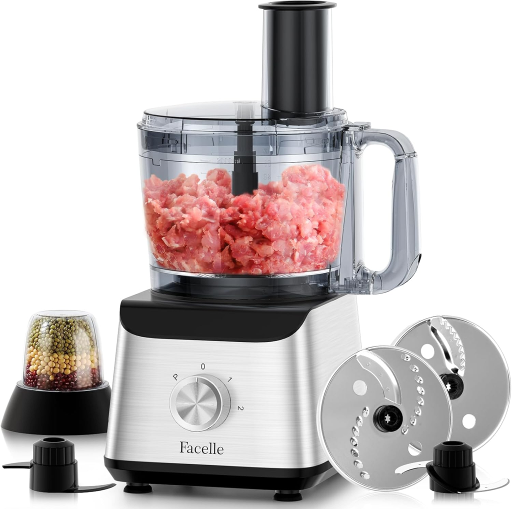 Facelle 10-Cup Electric Food Processor for Shredding and Slicing Cheese
