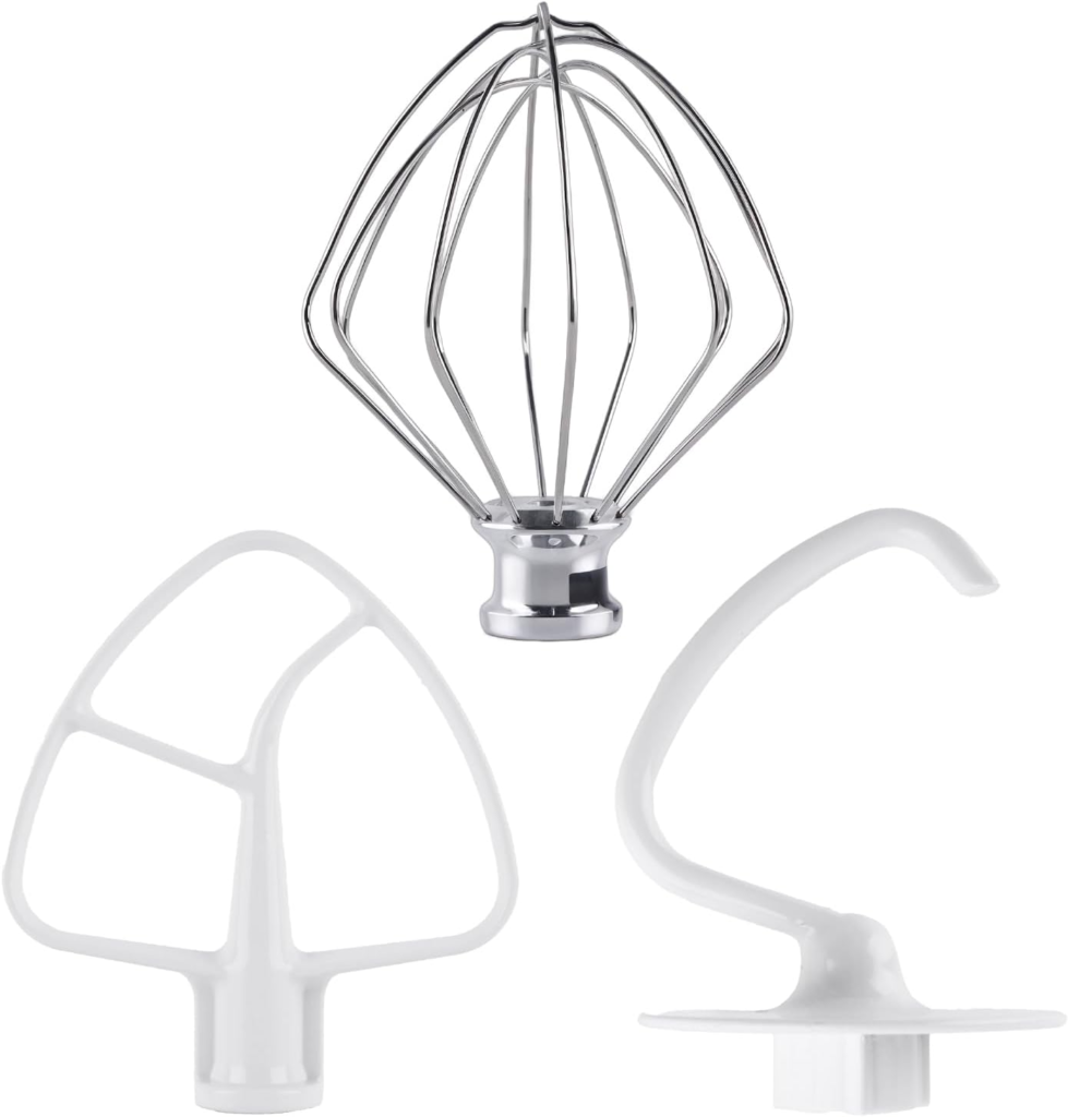 best stand mixer attachments kitchenaid whisk dough hook and flat beater set