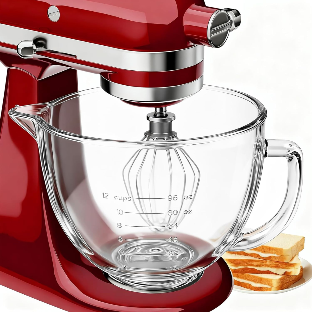 best stand mixer bowl double layer thickened glass mixing bowl for kitchenaid mixer