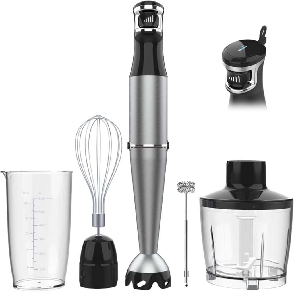 best handheld blender 1100W 5 in 1 immersion blender with chopper and whisk