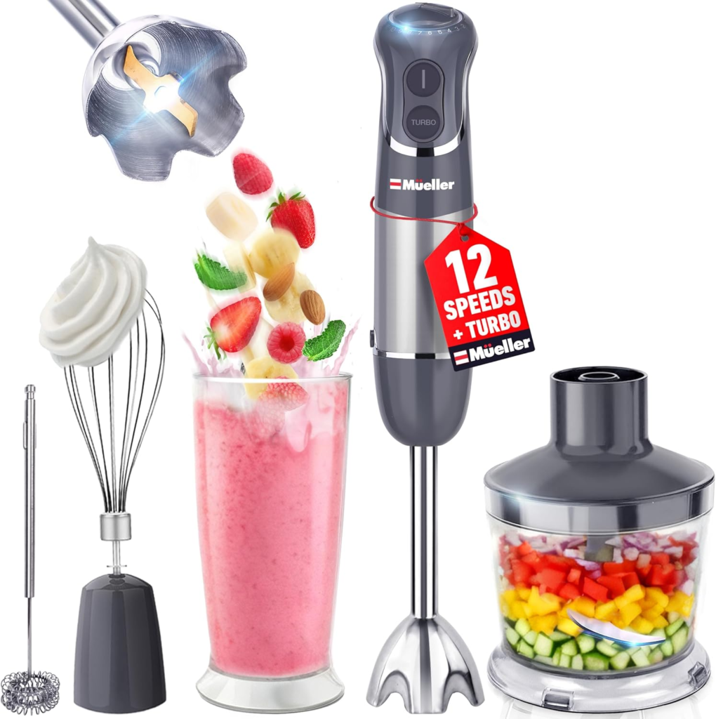 best handheld blender Mueller Multistick 12 speed immersion blender
