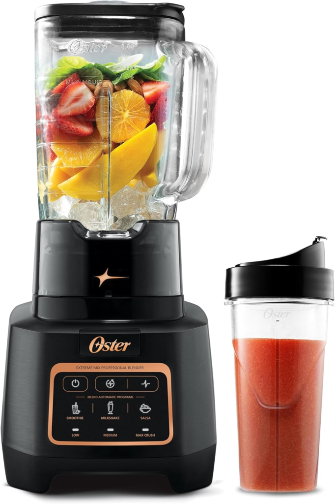 best high speed blender Oster Extreme Mix 1600W blender with glass jar for smoothies and ice crushing