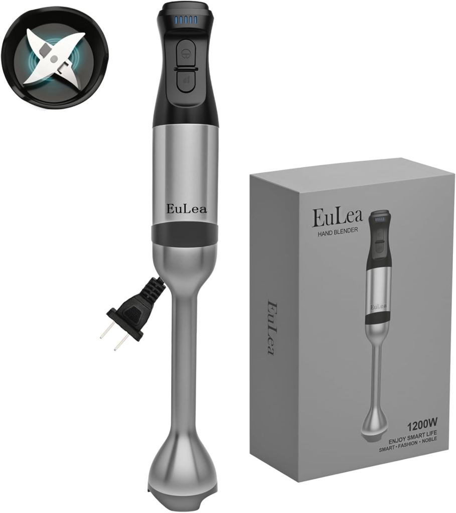 best immersion blender for soup EuLea 1200W with 5 speeds
