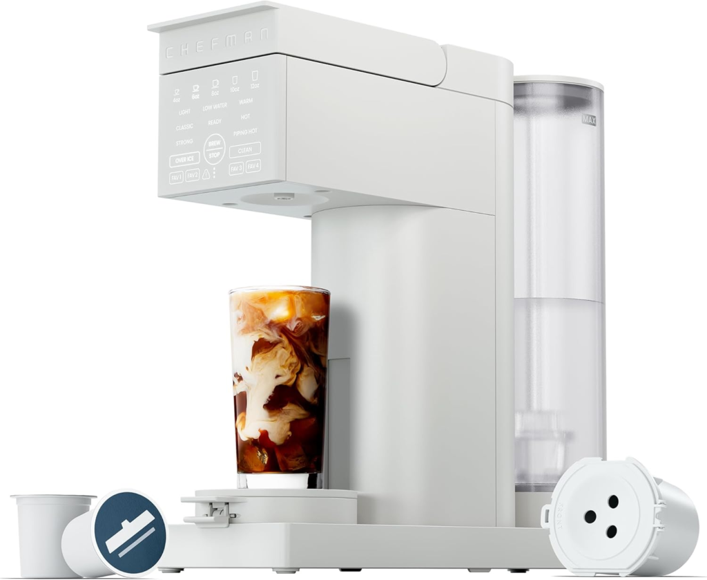 best single serve coffee maker Chefman Caffeinator K-Cup and ground coffee brewer