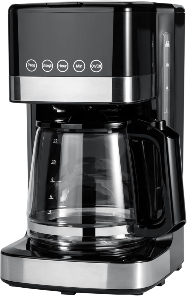 best coffee maker under $50 Amazon Basics programmable 12 cup drip coffee maker with glass carafe