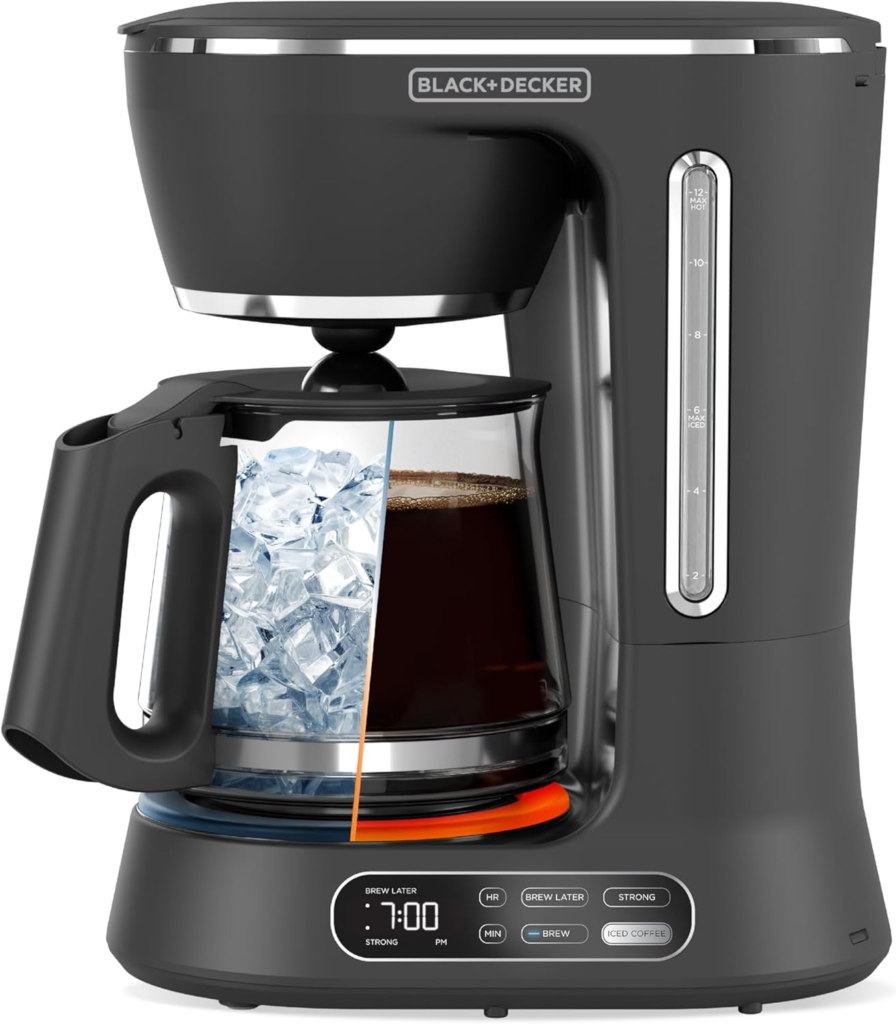 best coffee maker under $50 BLACK+DECKER Split Brew 12 cup digital coffee maker hot and iced coffee