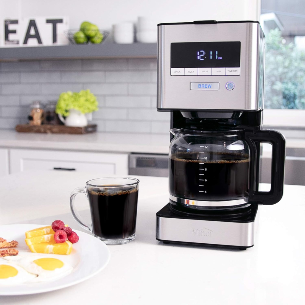 VINCI RDT Elite 12 cup programmable coffee maker with spinning sprayhead – best programmable coffee maker for rich flavor