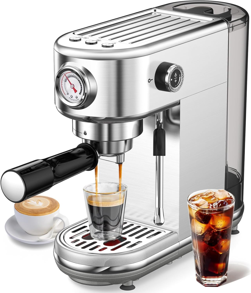 Atatix espresso machine with milk frother 20 bar pressure – best espresso machine for home cappuccino and espresso