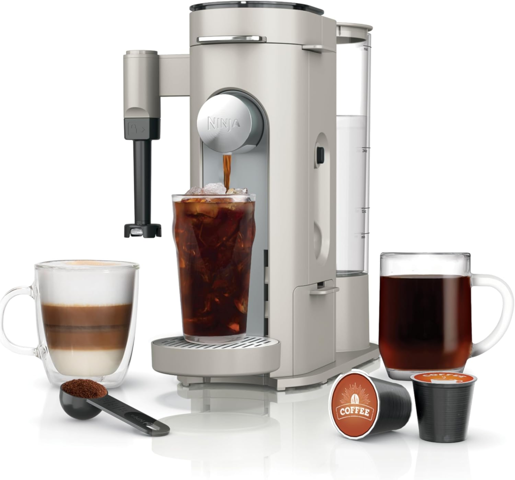 Ninja Pod & Grounds Specialty single-serve coffee maker with built-in milk frother