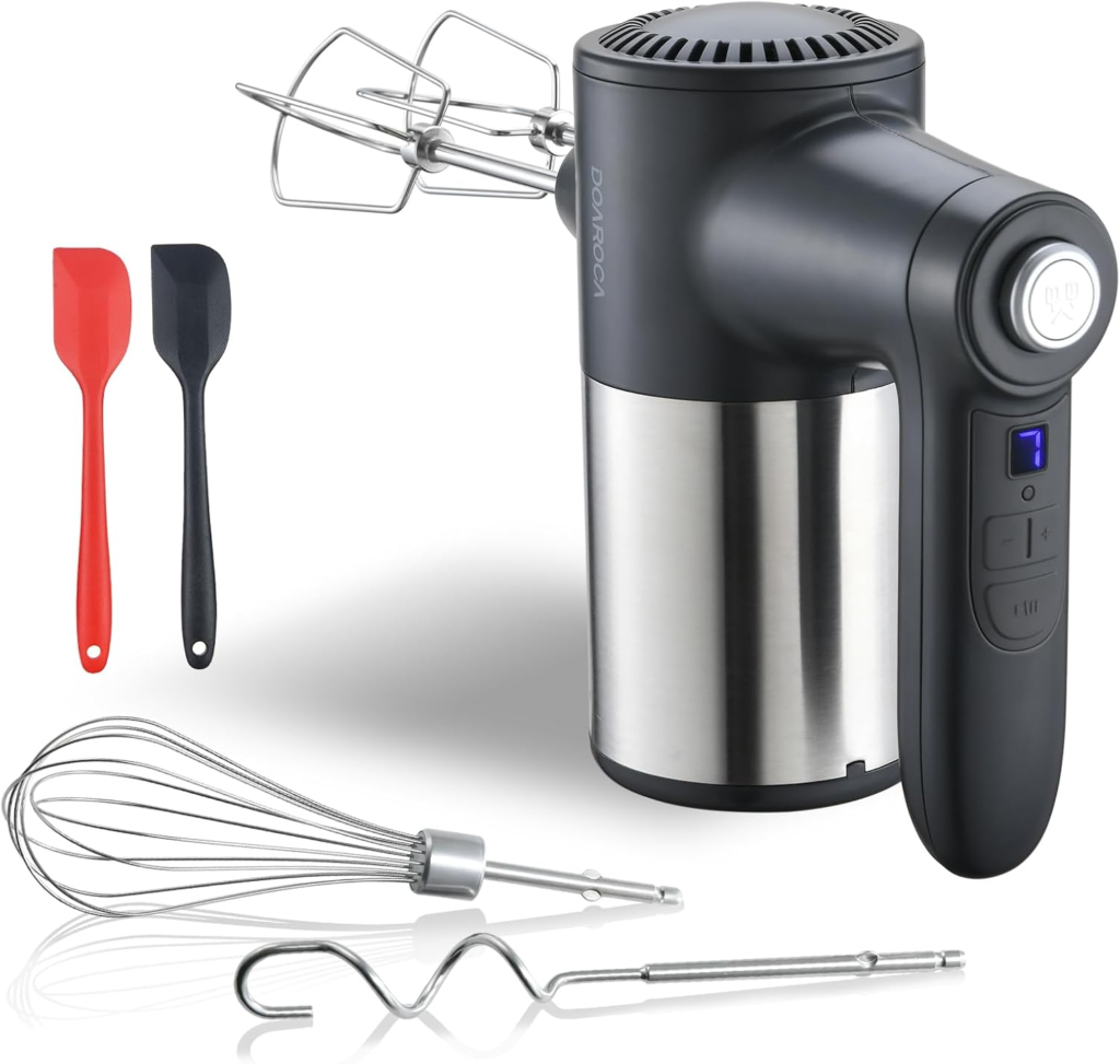best quiet hand mixers cordless 7-speed digital display hand mixer with stainless steel attachments