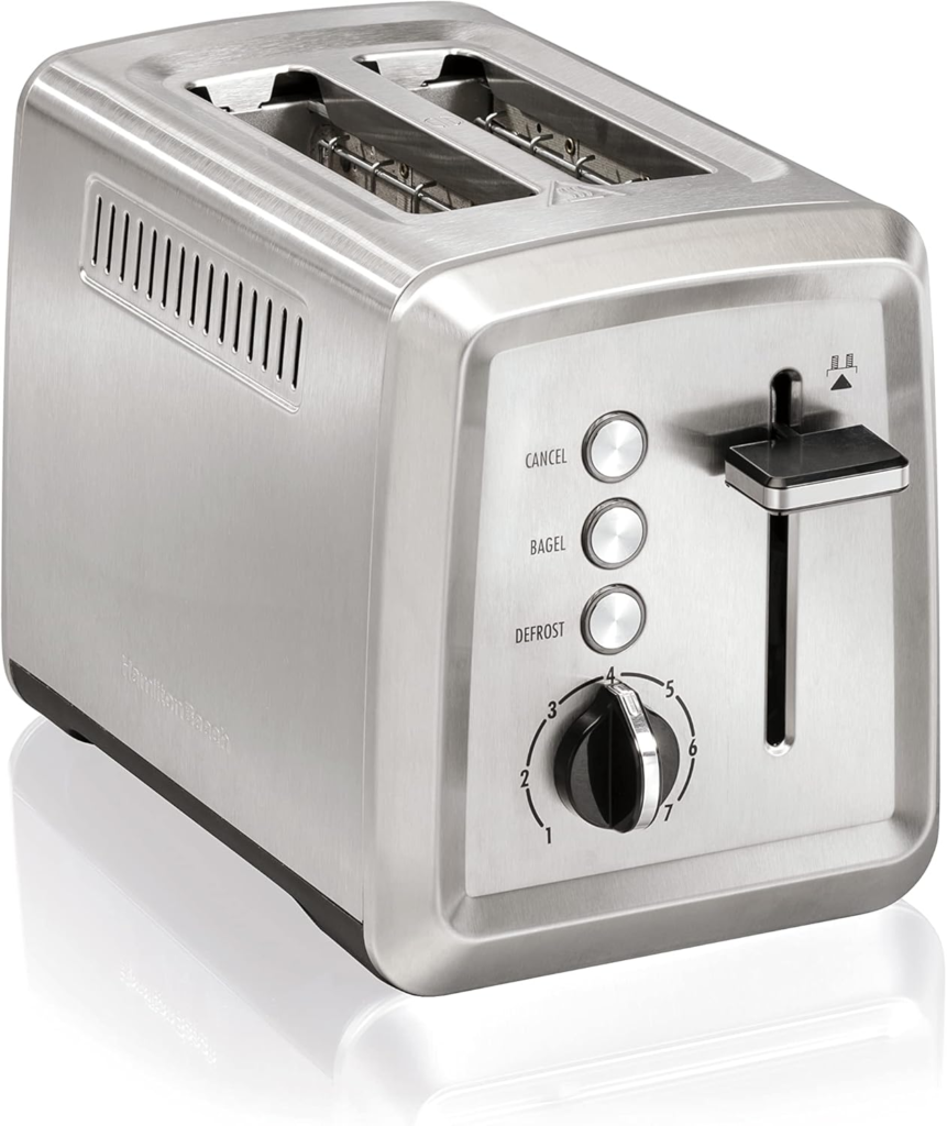 Hamilton Beach 2 slice toaster with extra wide slots – one of the best bagel toasters for thick bagels