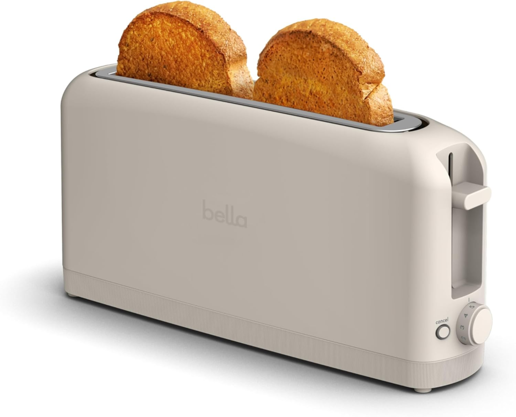 bella 2 slice slim long slot toaster with 10 inch slot – one of the best long slot toasters for sourdough bread