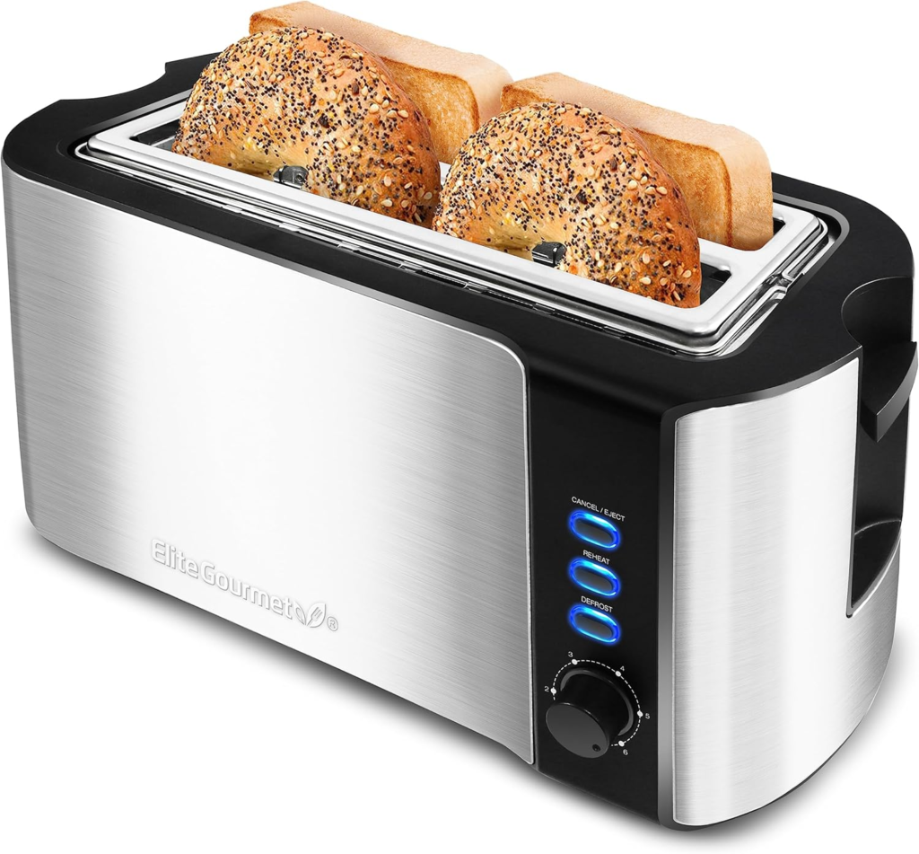 Elite Gourmet ECT-3100 long slot toaster – one of the best budget toasters under $50 for bagels and thick bread