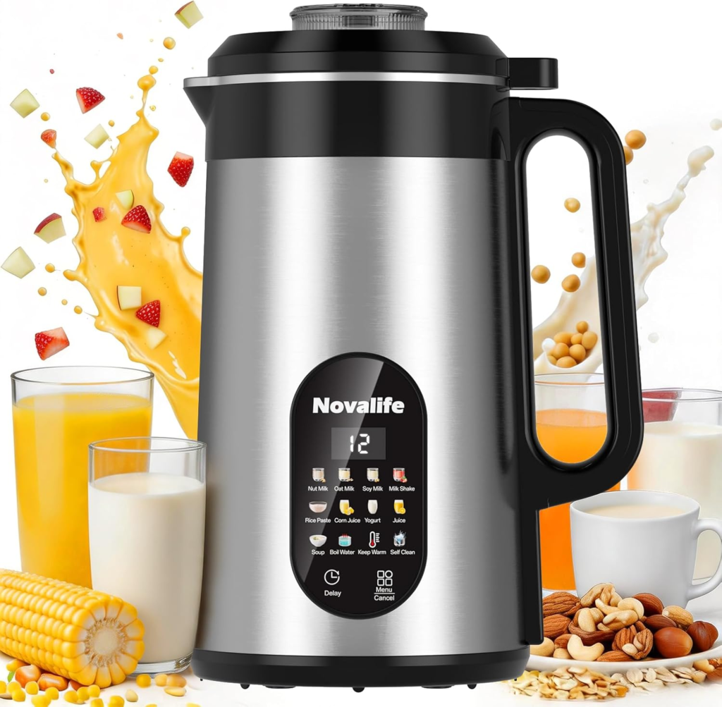 12 in 1 Nut Milk Maker Machine for homemade soy milk, almond milk, oat milk, smoothies and plant-based beverages