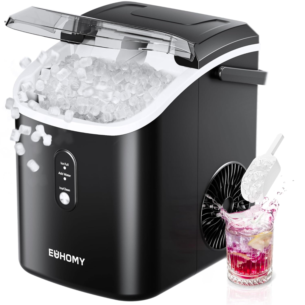 EUHOMY Nugget Ice Maker countertop ice machine with chewable sonic ice and portable design