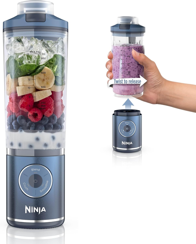 Ninja Blast Max Portable Blender for smoothies, ice crushing, protein shakes, and cordless blending on the go
